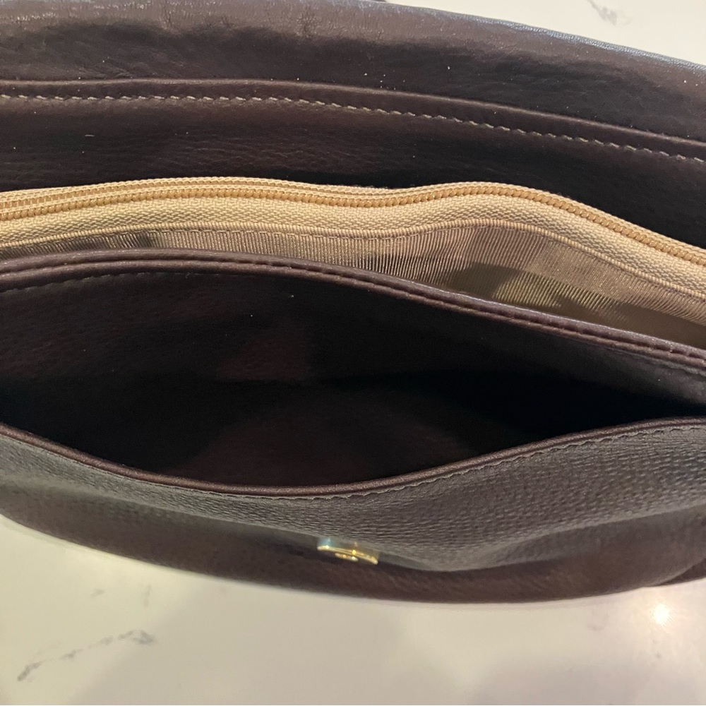 Libaire Beautiful Vintage Brown Pebbled Leather Crossbody Bag Shoulder Purse USA - Picture 11 of 15